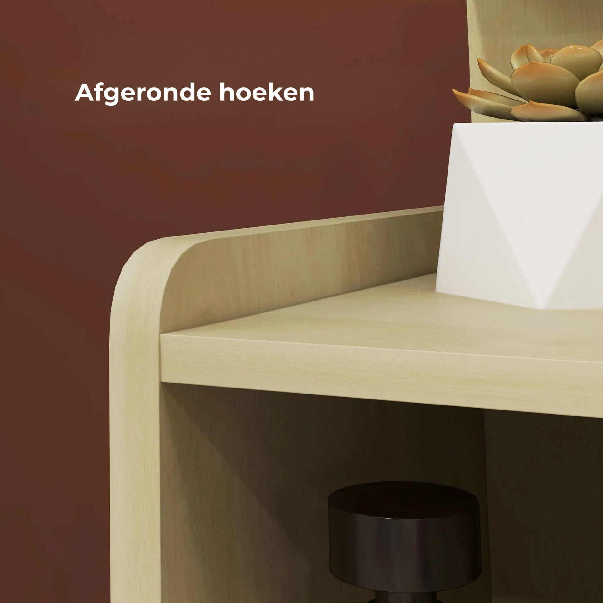 Houtlook nachtkastje 40x30x60 cm – met lades en open opbergvak