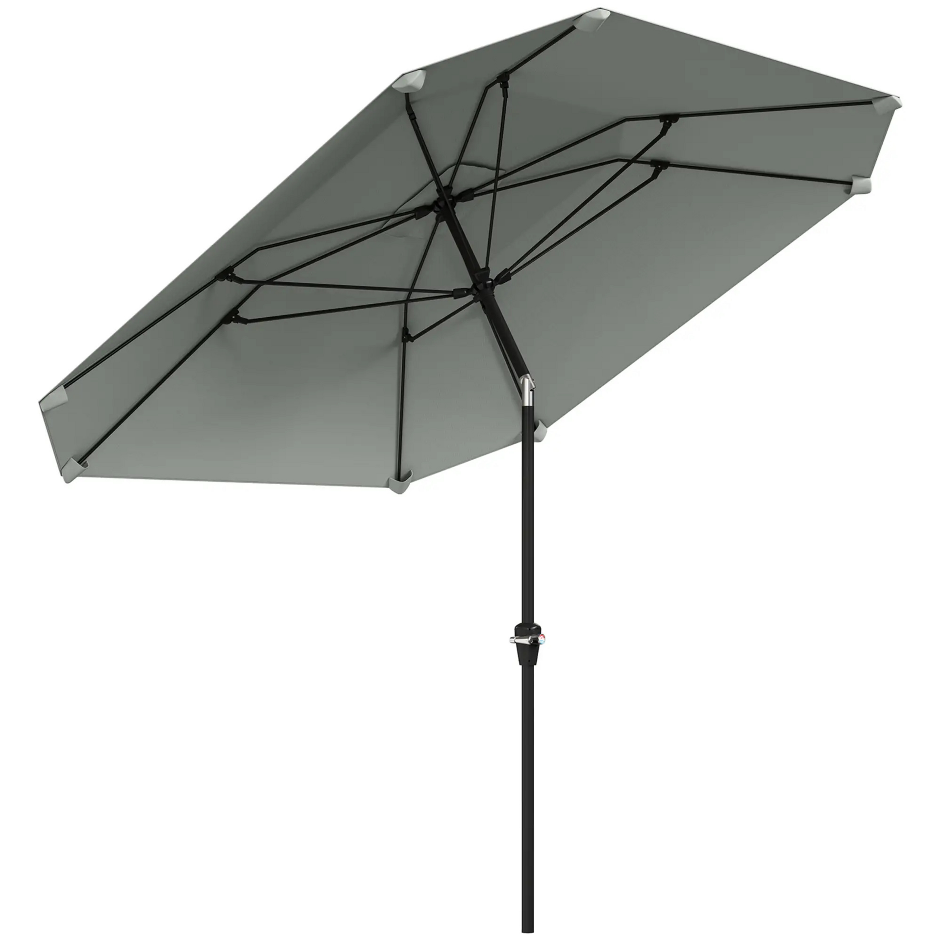 Donkergrijze tuinparasol 2,3 m – stabiele parasol voor buiten