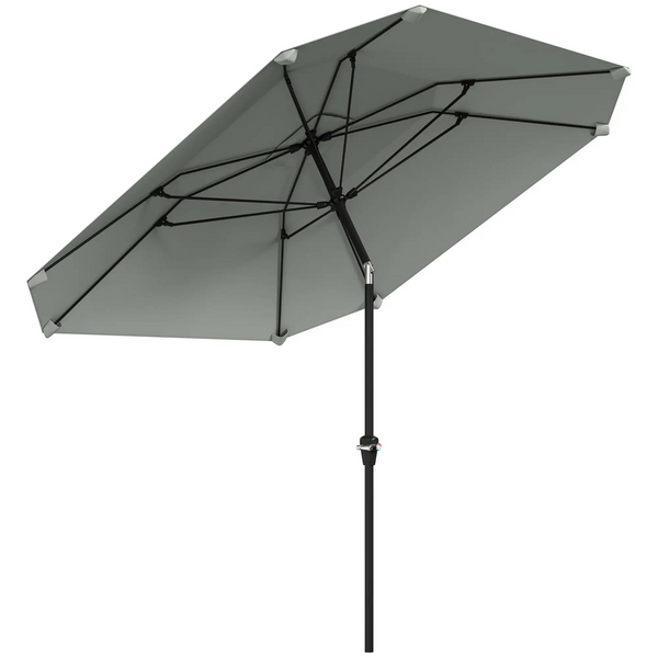 Donkergrijze tuinparasol 2,3 m – stabiele parasol voor buiten