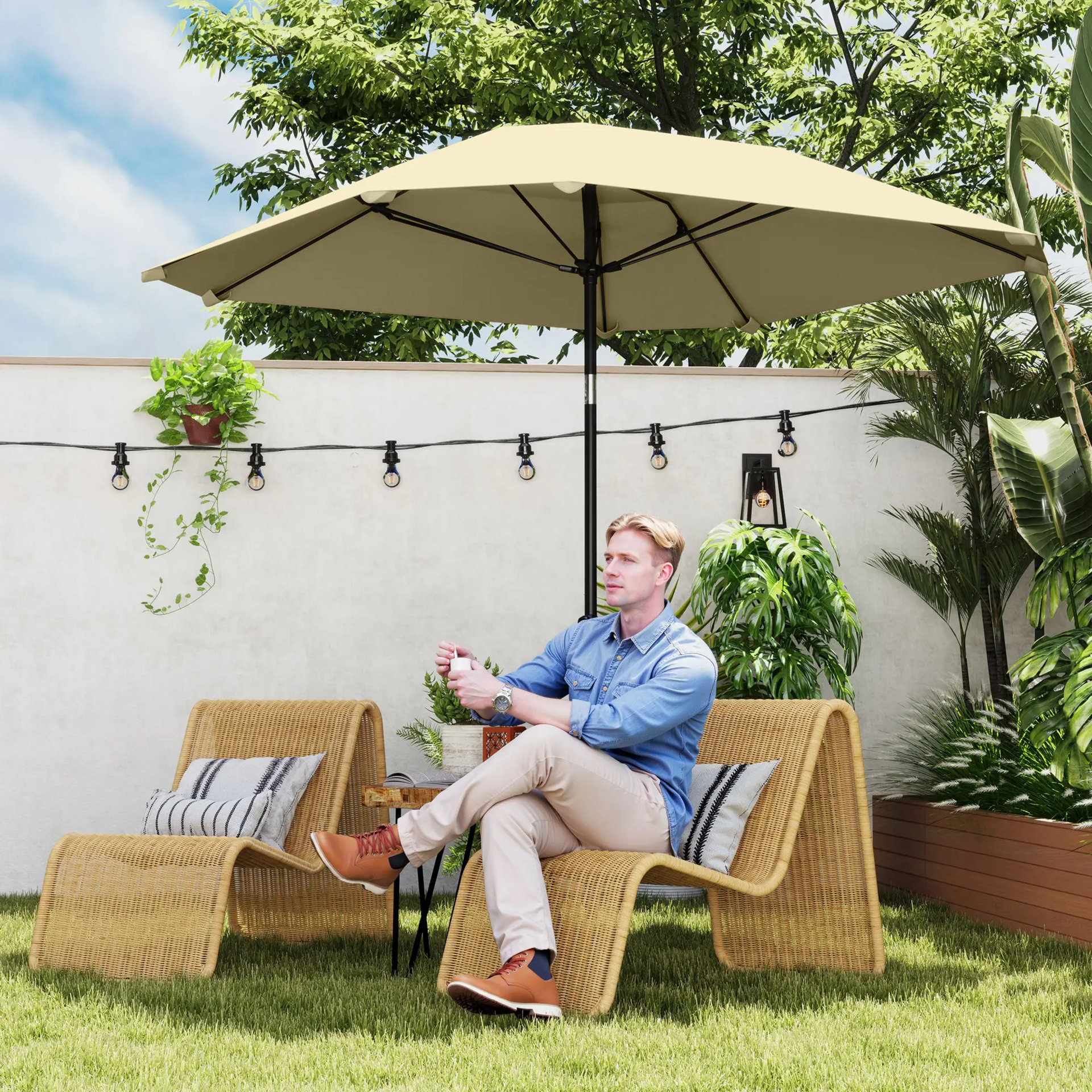 Elegante tuinparasol beige 2,3 m – UV-bescherming voor buiten