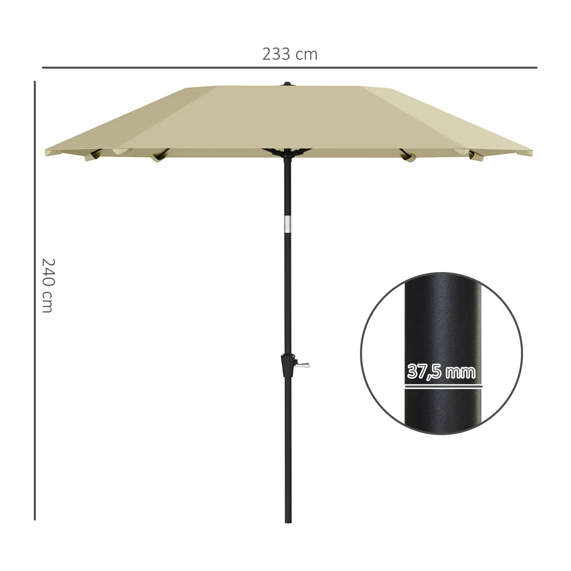 Elegante tuinparasol beige 2,3 m – UV-bescherming voor buiten