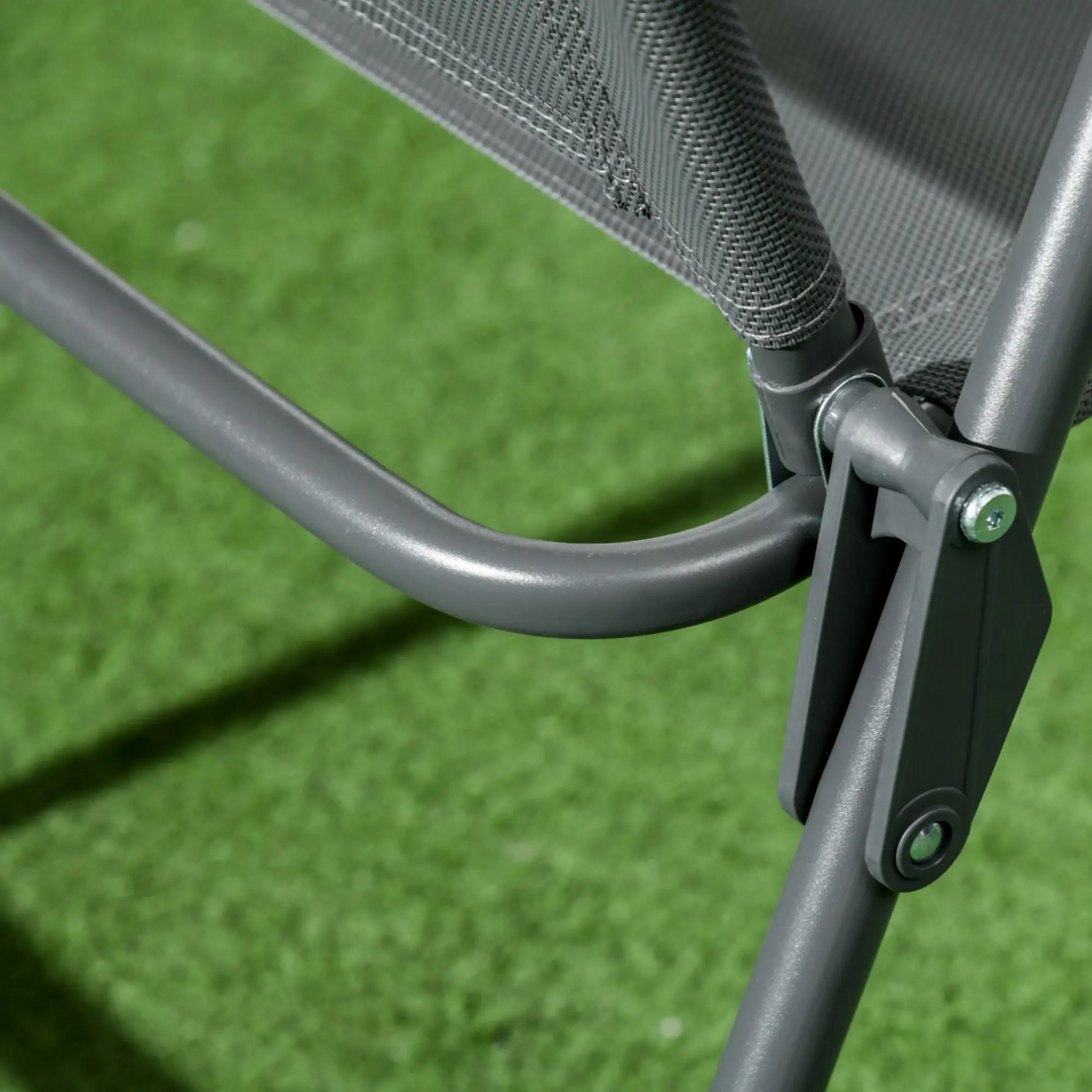 3-Delige Bistroset Met Tafel En Stoelen In Donkergrijs Voor Tuin En Balkon