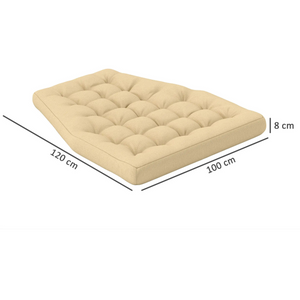 Beige zitkussen voor hangstoel met zacht comfort en stijlvol design, 120x100x8 cm, geschikt voor buiten en binnen gebruik