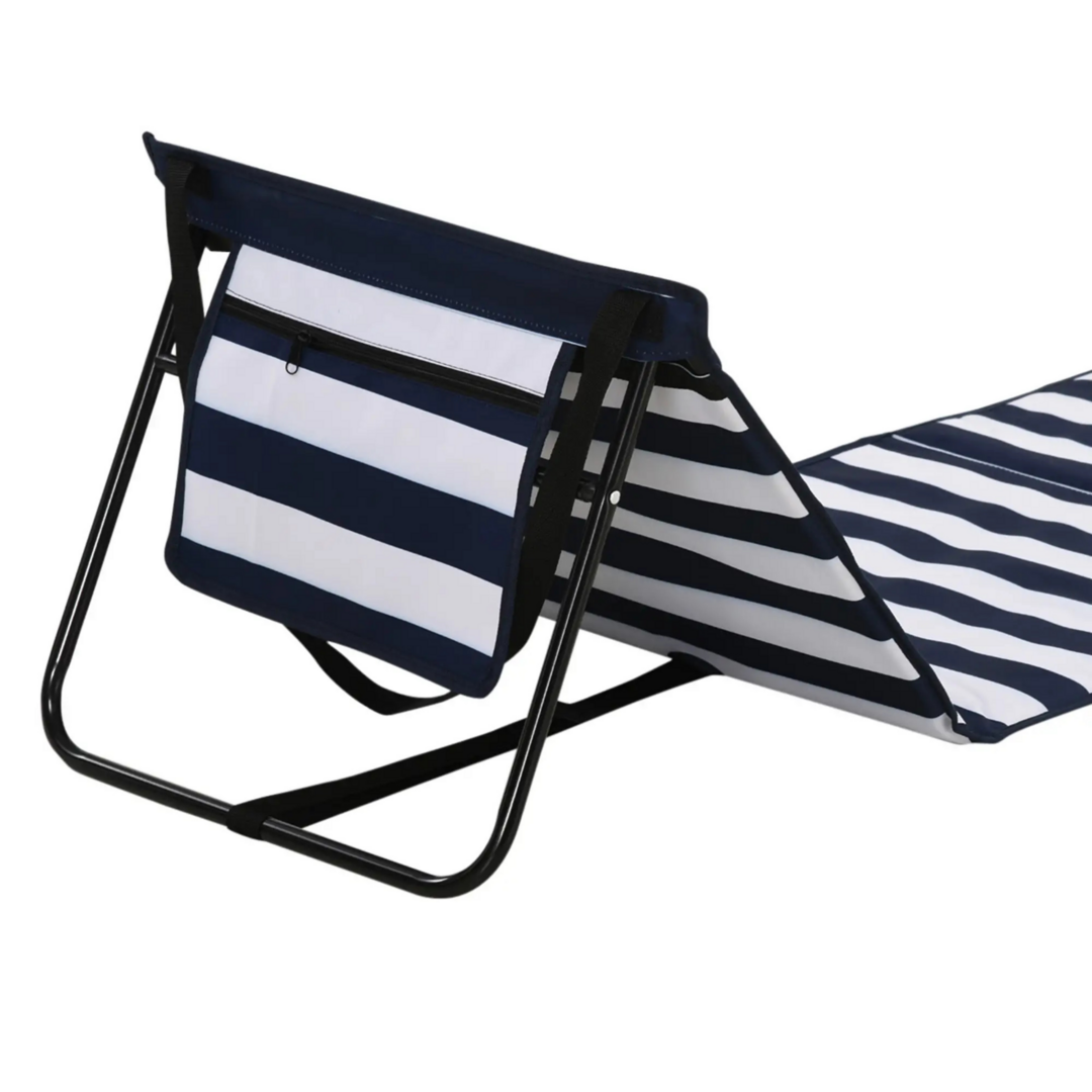 Set van 2 strandstoelen met verstelbare rugleuning als lig- en zonnebed
