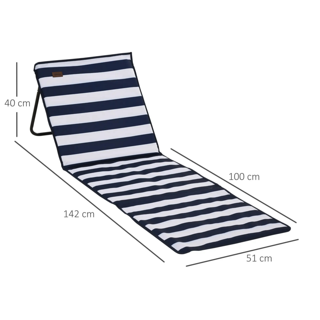 Set van 2 strandstoelen met verstelbare rugleuning als lig- en zonnebed