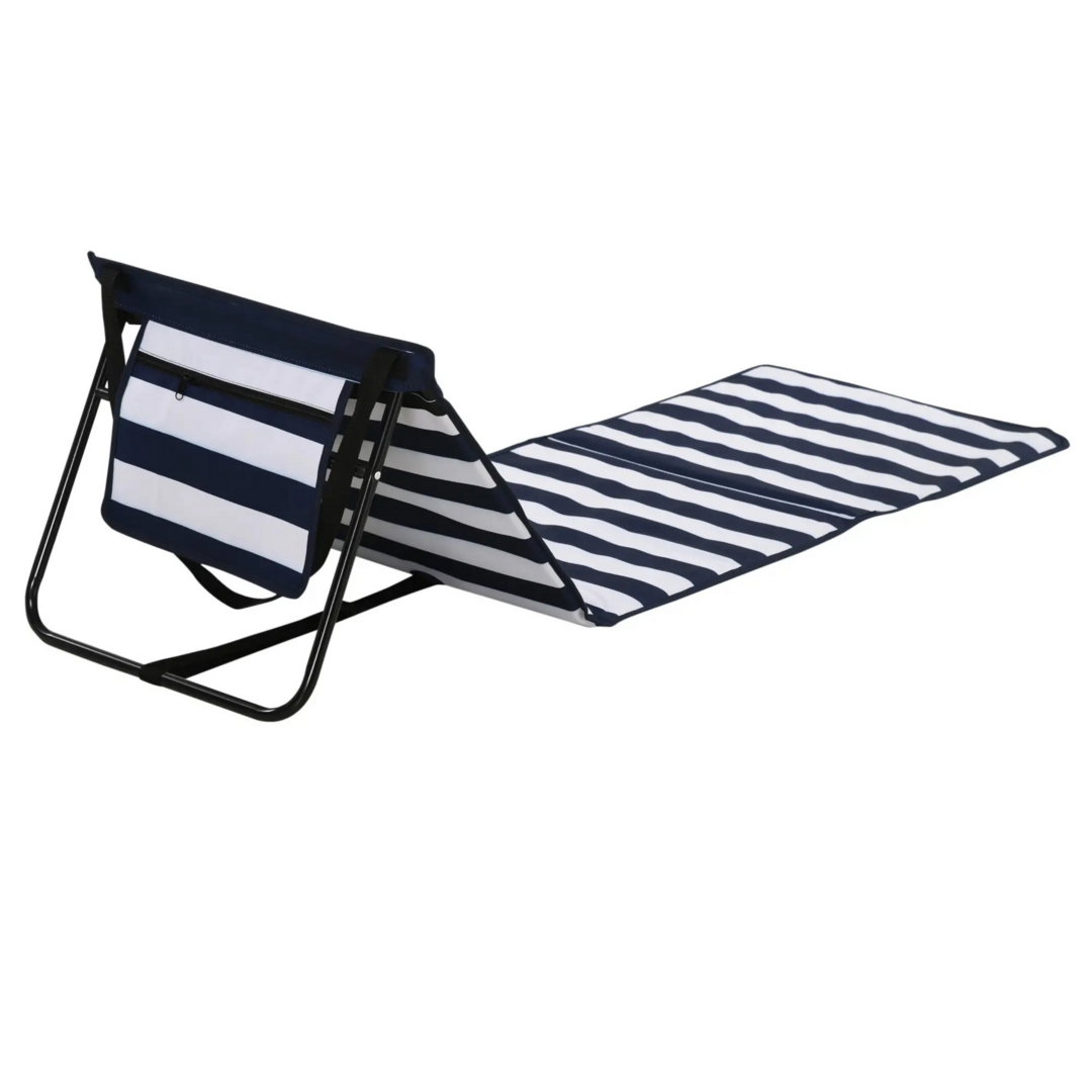 Set van 2 strandstoelen met verstelbare rugleuning als lig- en zonnebed