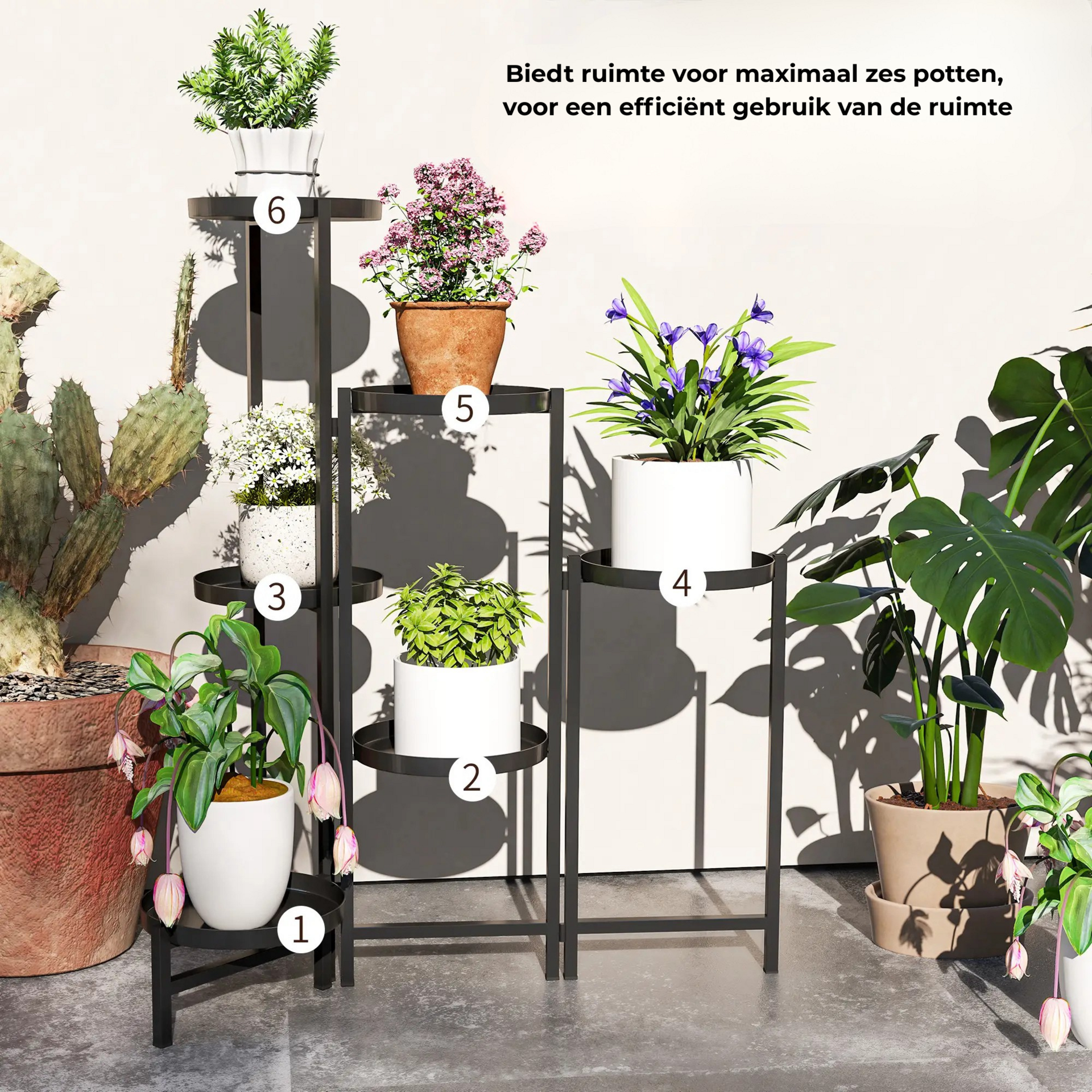 Plantenrek metaal voor kamerplanten en bloempotten binnen buiten
