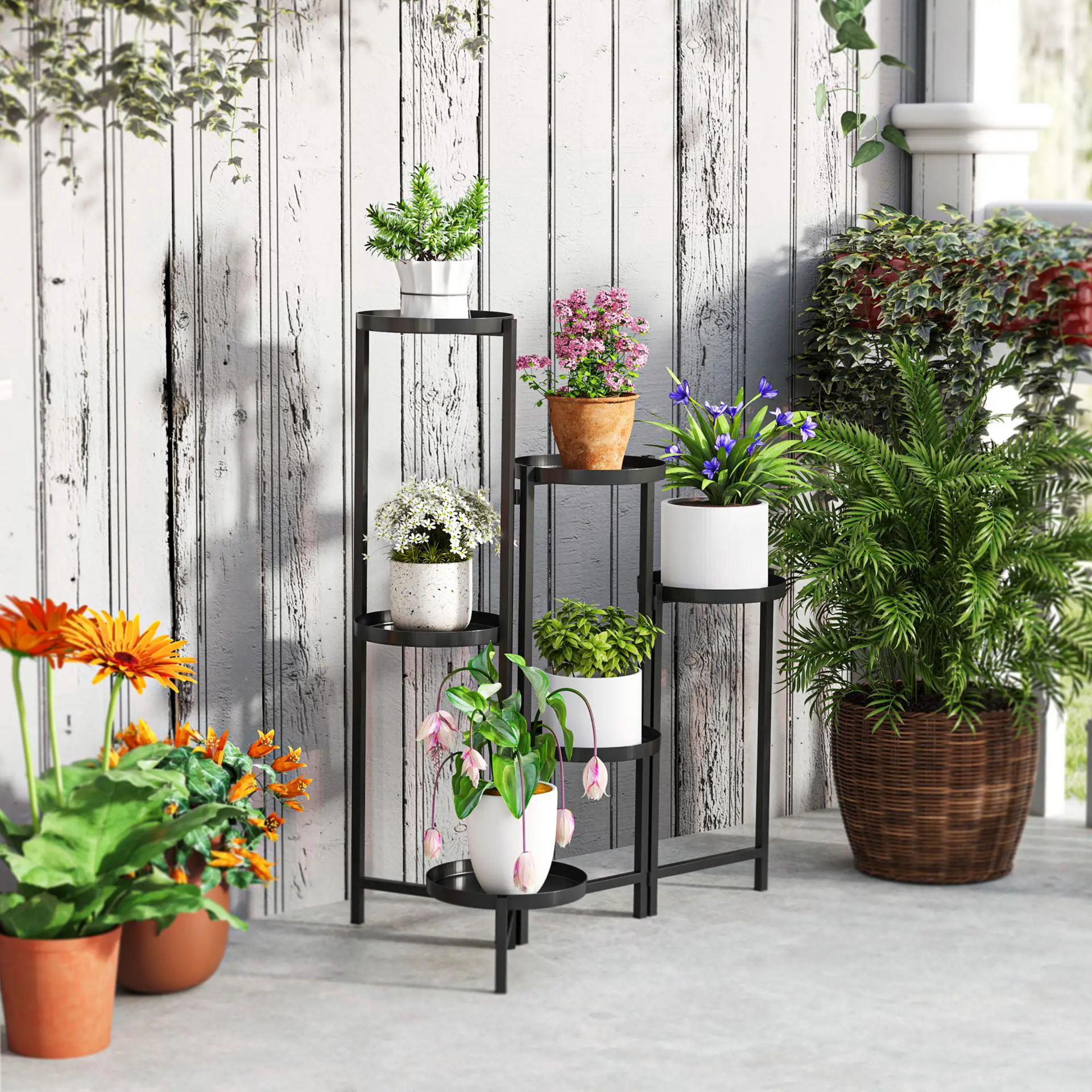 Plantenrek metaal voor kamerplanten en bloempotten binnen buiten