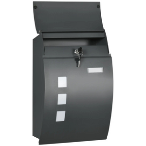 Brievenbus staal grijs met slot voor buiten veilig en weerbestendig, strak design en duurzaam materiaal voor bescherming.