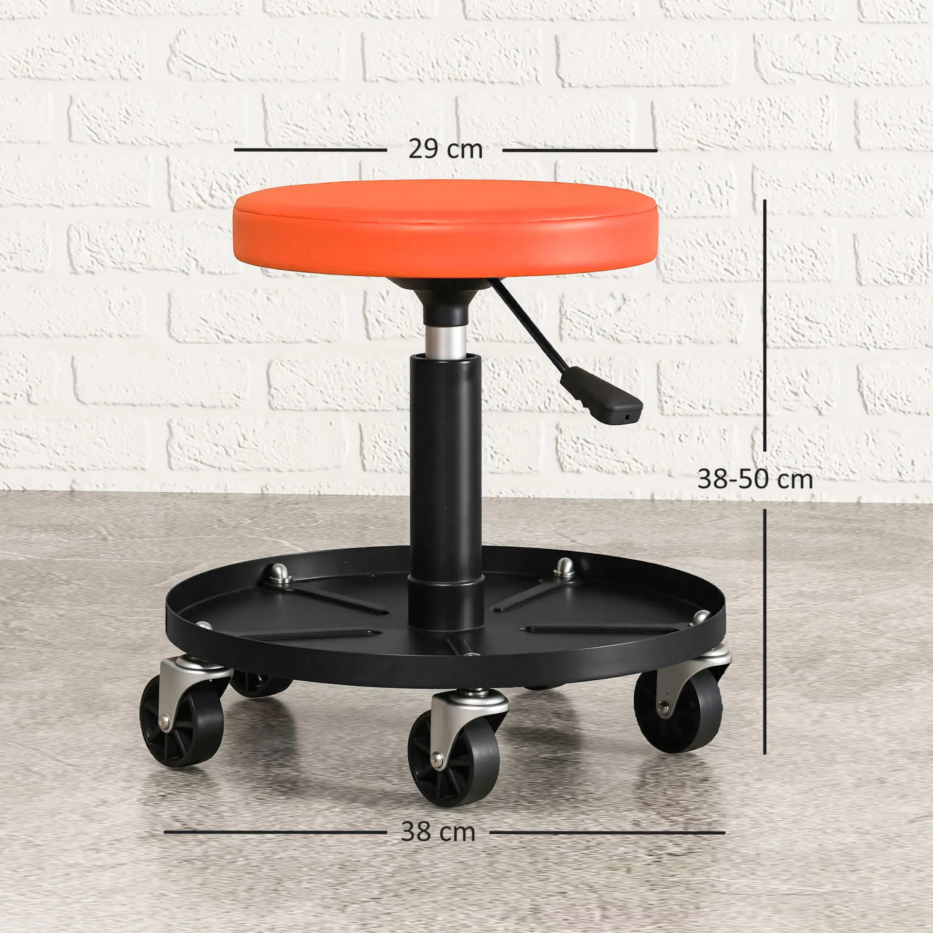 Zadelkruk met wielen ergonomisch verstelbaar werkplaatskruk 135kg