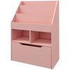 Roze boekenkast met opbergkist 60x30x90 cm voor kinderkamer