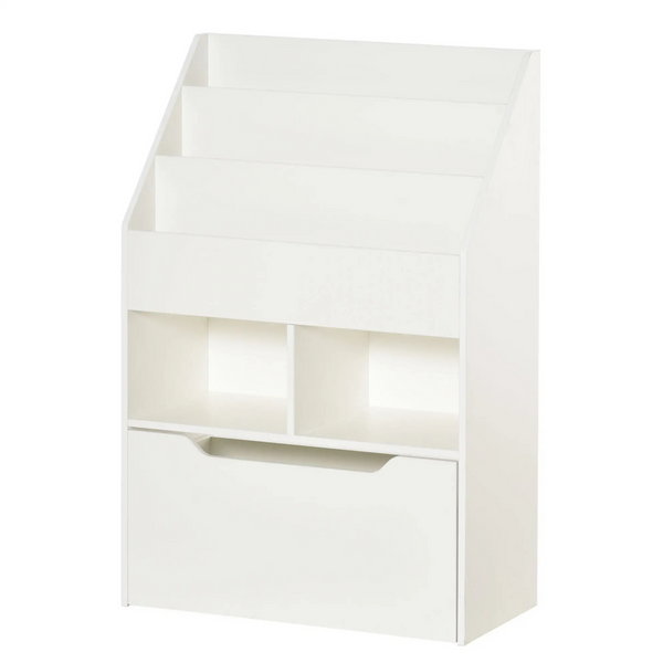 Boekenkast kinderkamer wit met opbergkist 60x30x90 cm praktisch en stijlvol