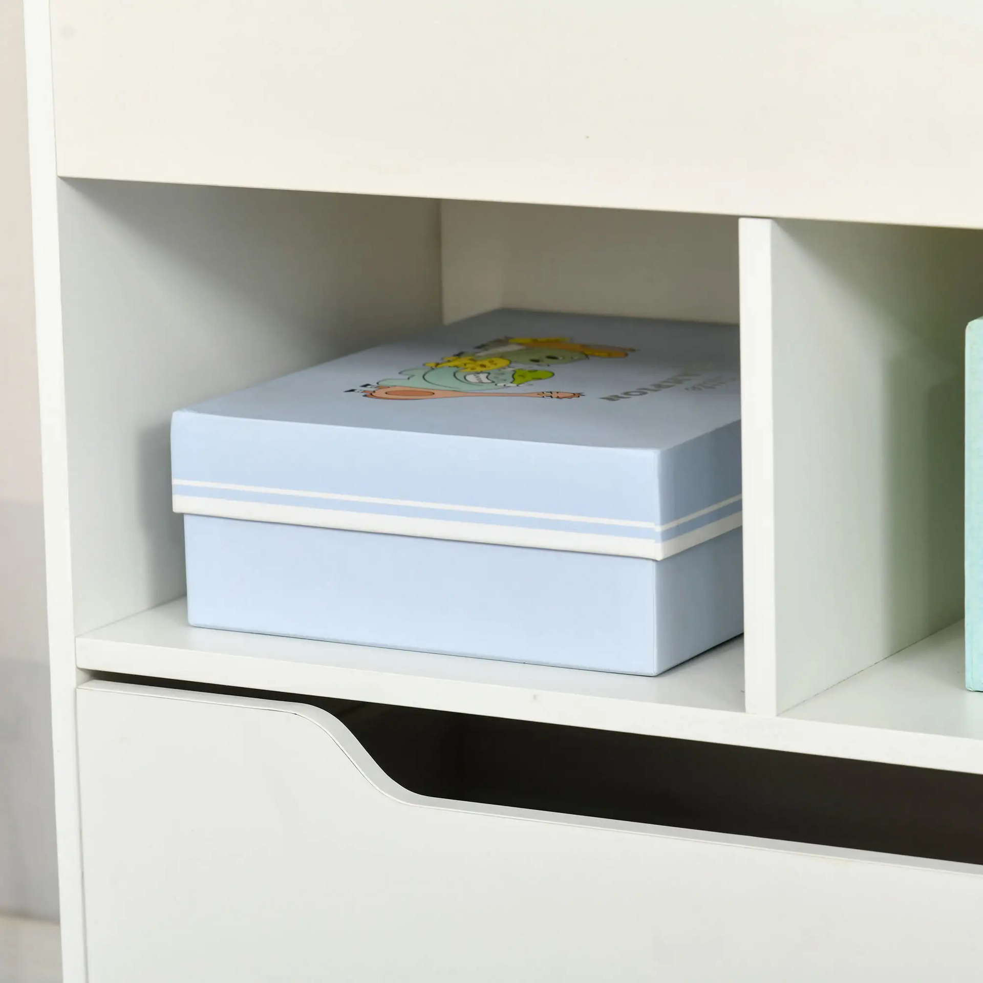 Boekenkast kinderkamer wit met opbergkist 60x30x90 cm praktisch en stijlvol