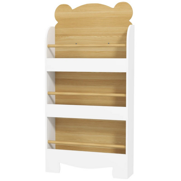 Witte boekenkast kinderkamer met opbergvakken 55x15x110cm