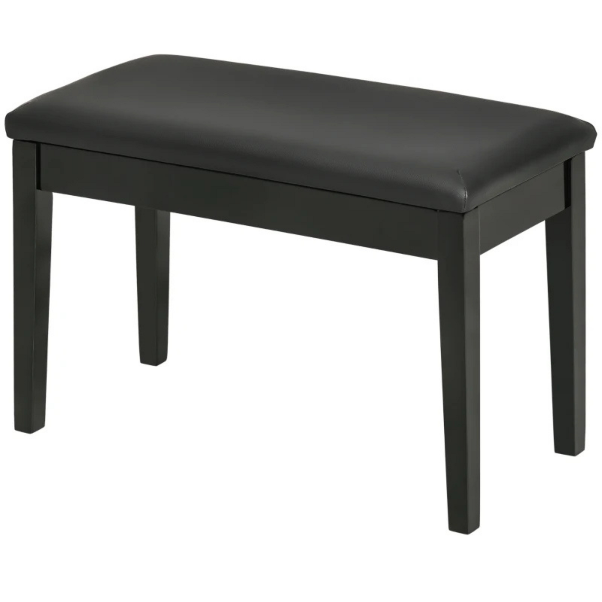 Zwarte pianokruk met opbergruimte en modern stijlvol design
