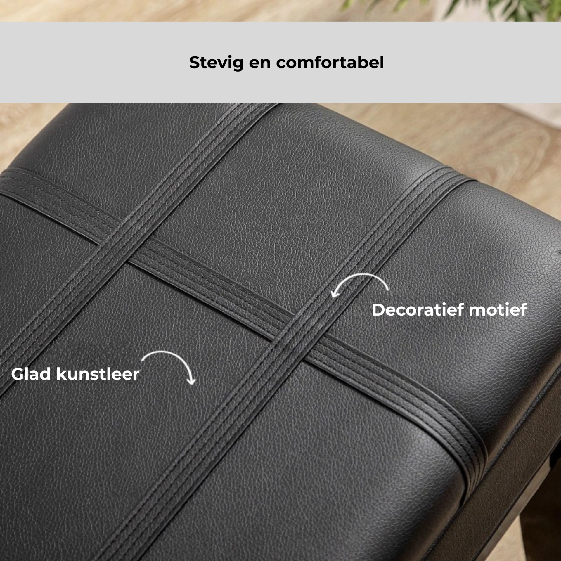 Zwarte pianokruk verstelbaar met opbergruimte en comfortabel design