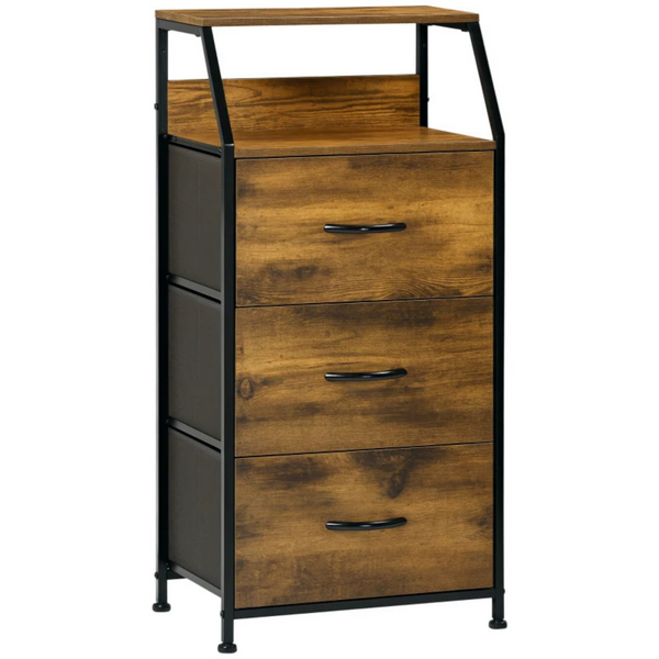 Industriële opbergkast met stoffen lades 92x45x30 cm voor slaapkamer