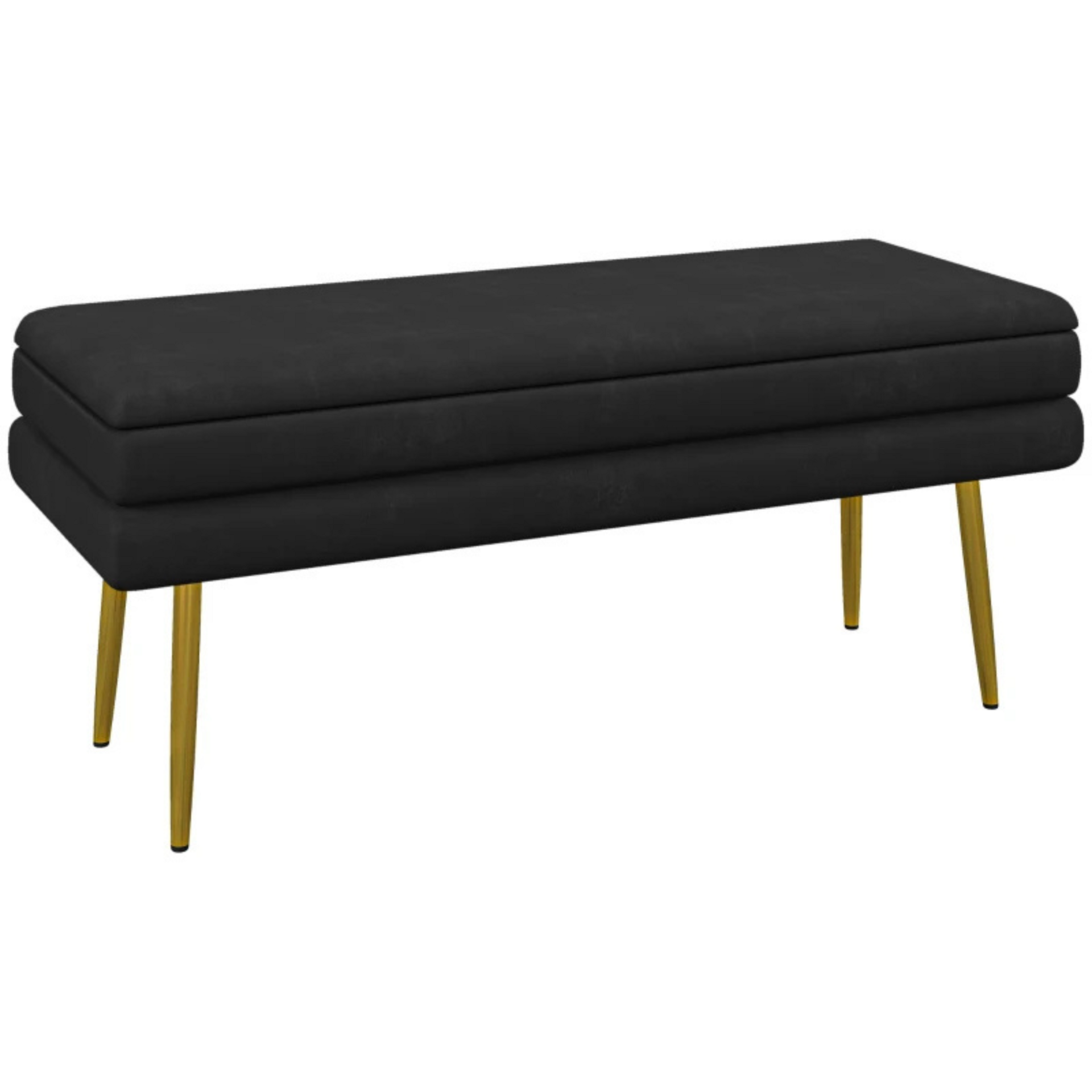 Zwarte bedbank met opbergruimte 100x37.5x42 cm als zitbank of hocker