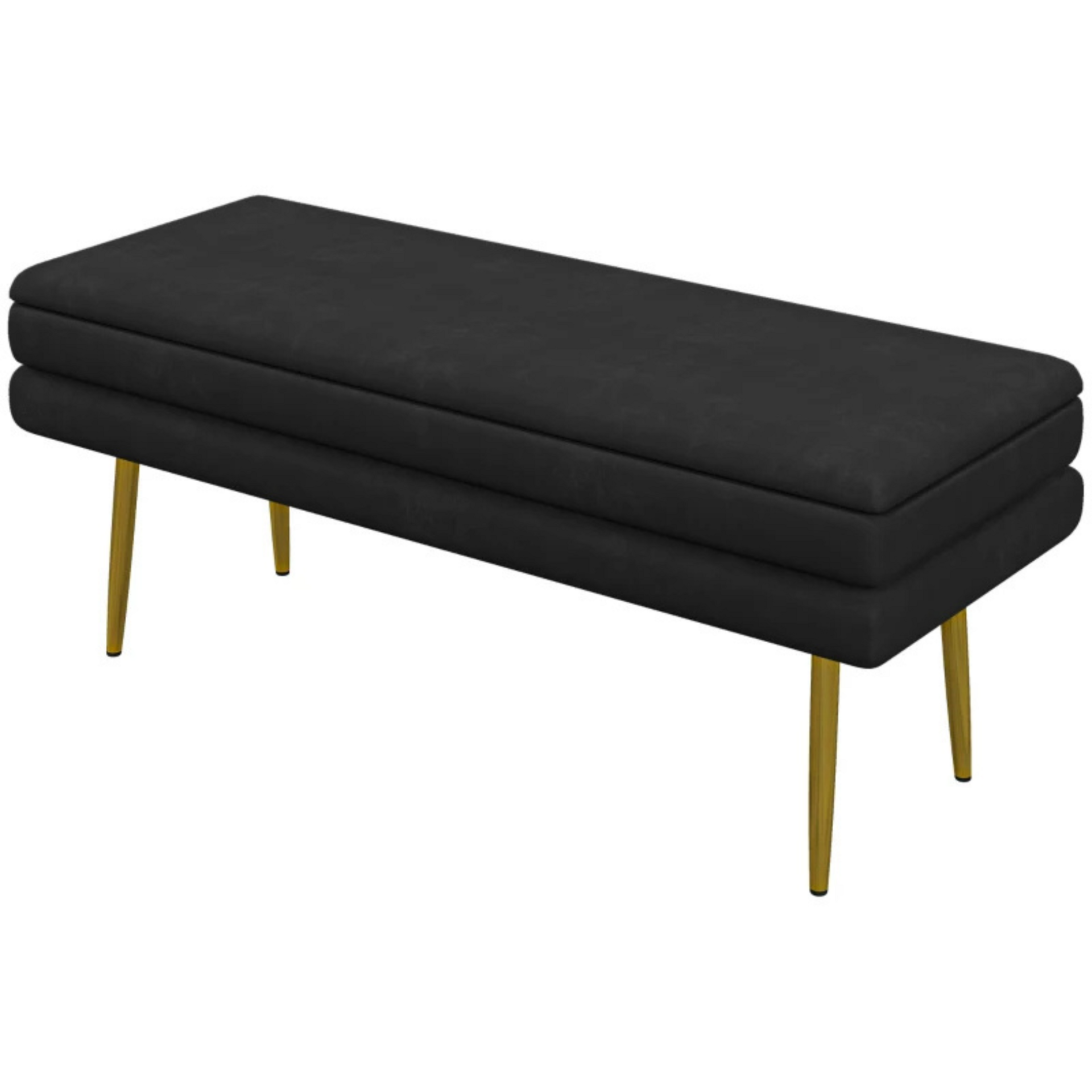 Zwarte bedbank met opbergruimte 100x37.5x42 cm als zitbank of hocker