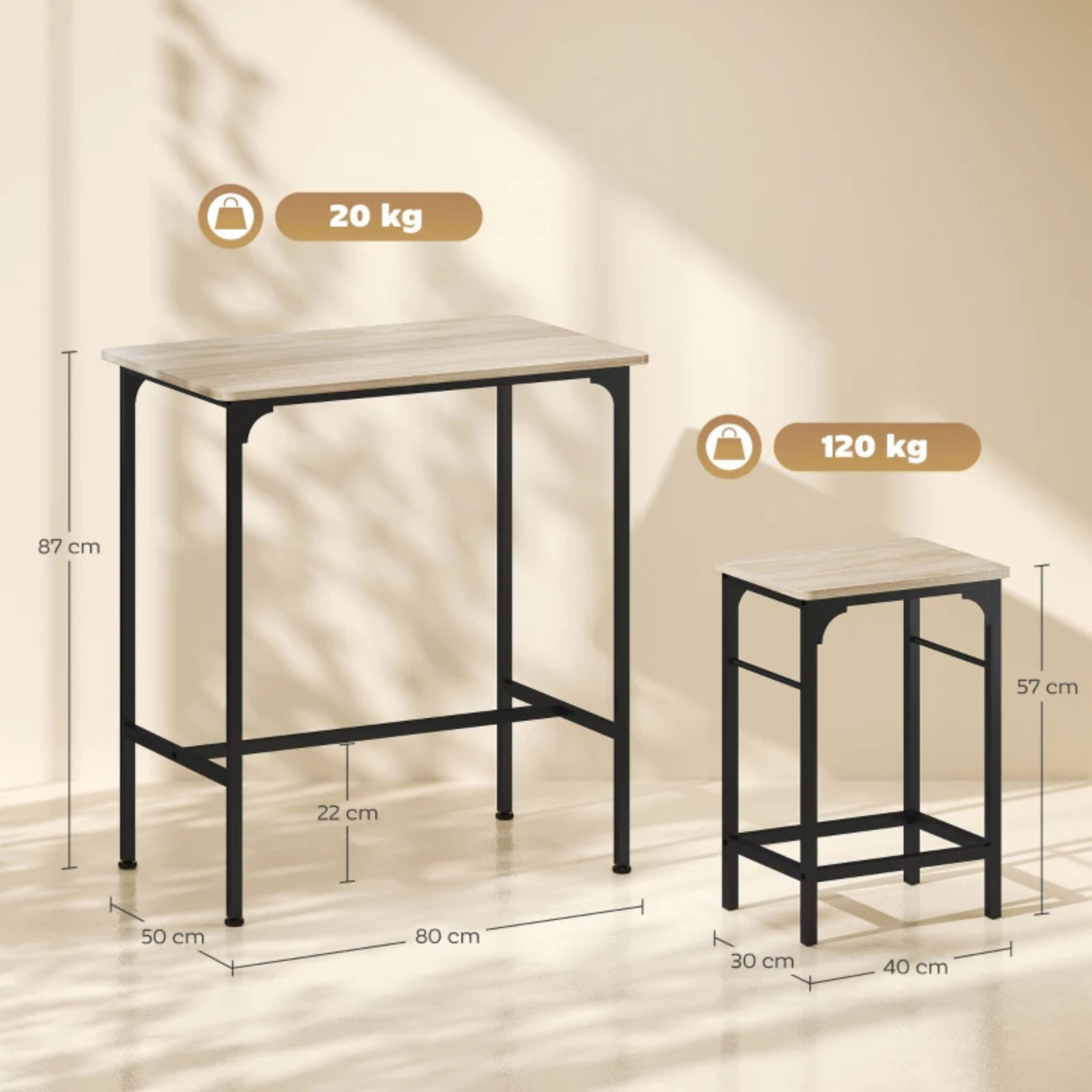 Industriële bartafel met barstoelen complete eettafel set met krukken