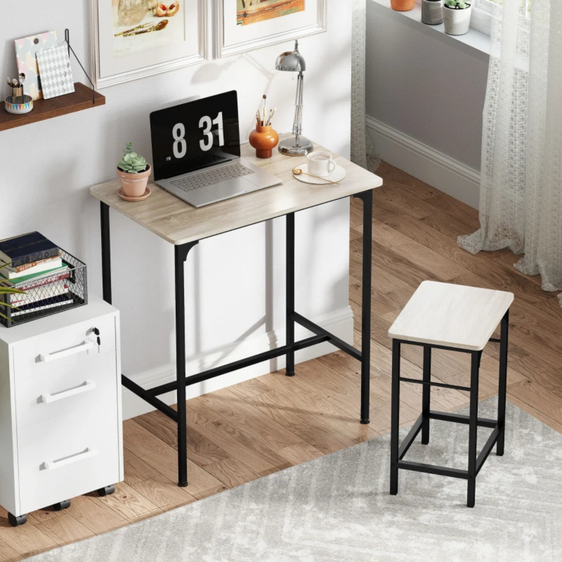 Industriële bartafel met barstoelen complete eettafel set met krukken