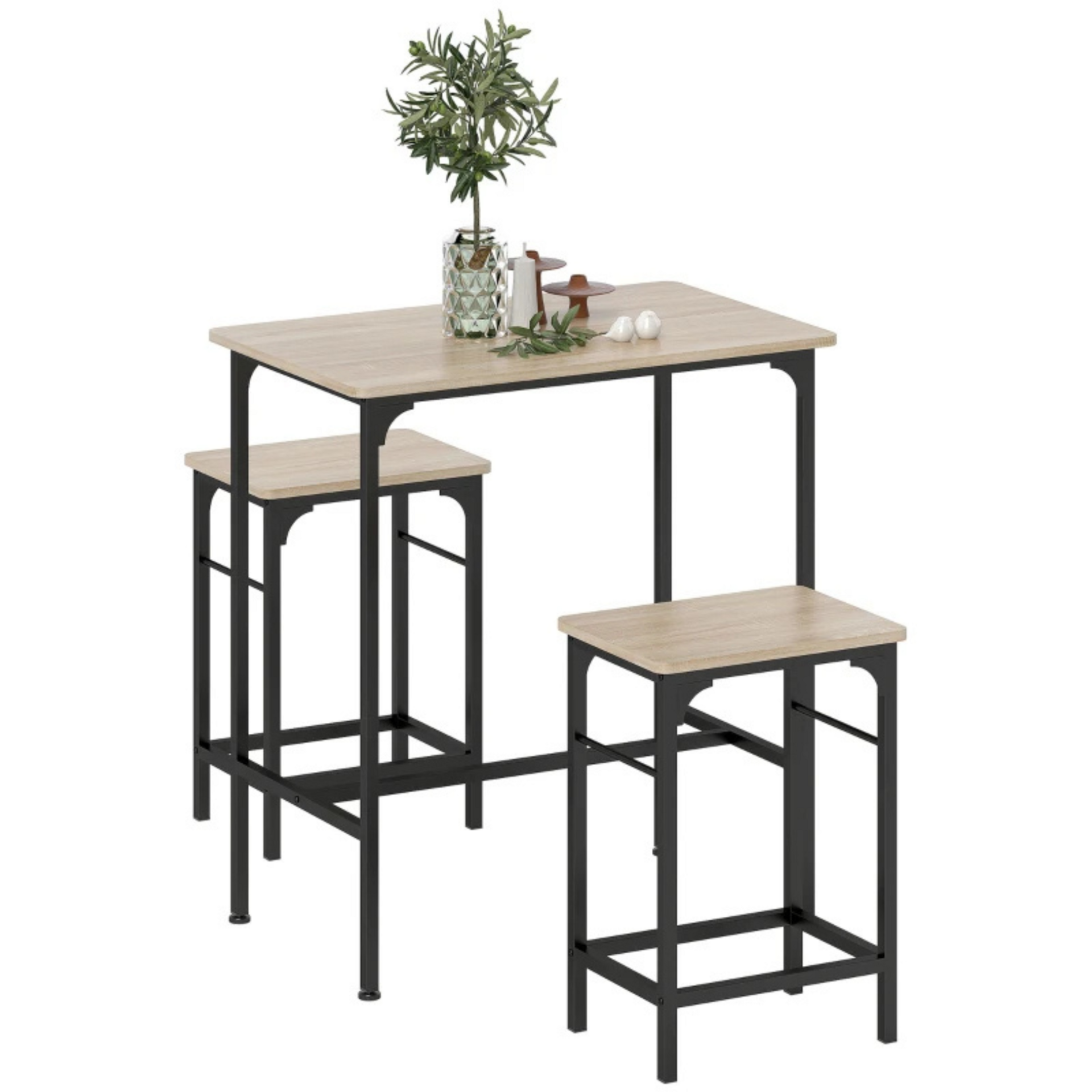 Industriële bartafel met barstoelen complete eettafel set met krukken