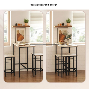 Industriële bartafel met barstoelen complete eettafel set met krukken met praktisch en plaatsbesparend ontwerp voor kleine ruimtes