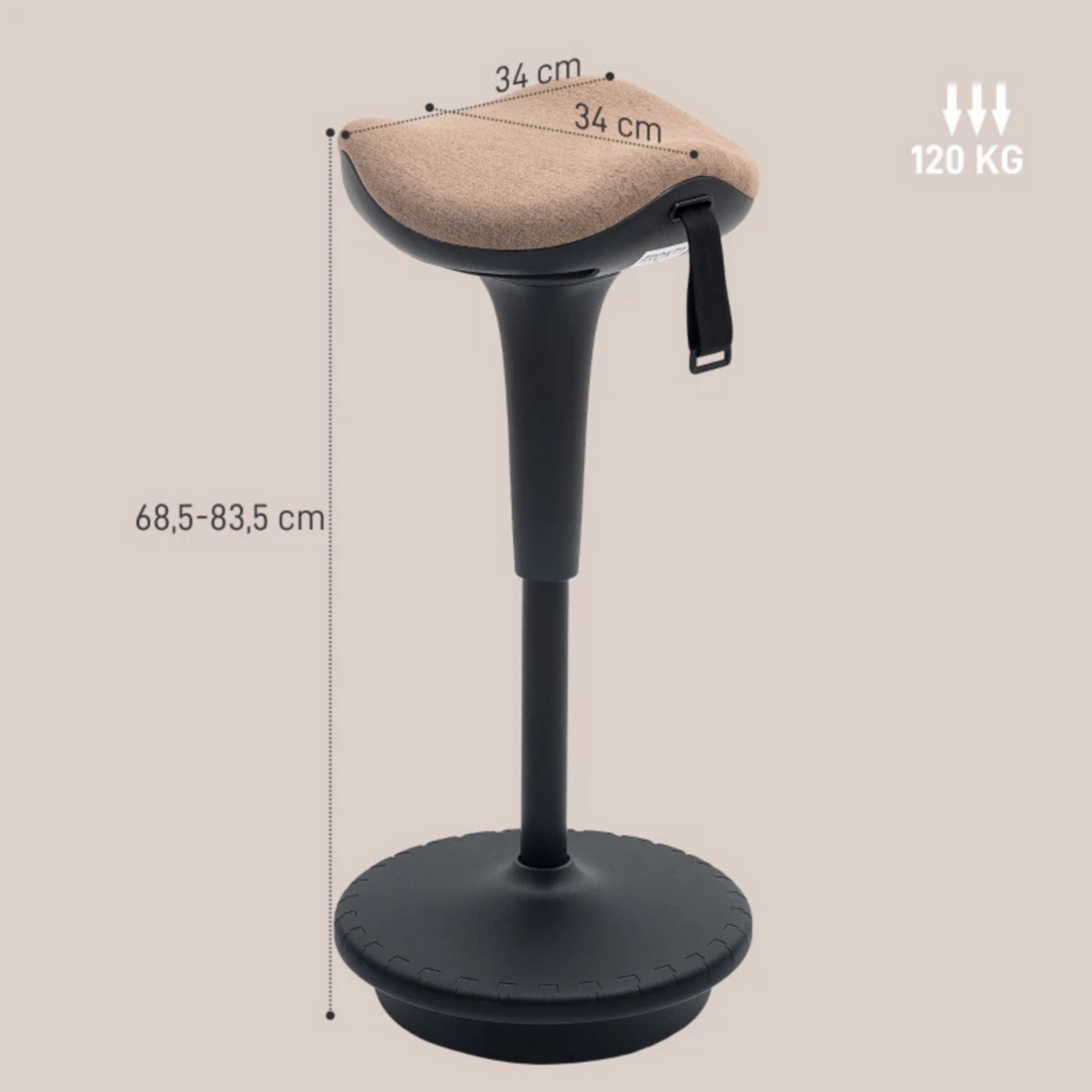 Ergonomische balanskruk verstelbare zadelkruk 34x34 cm bureaukruk