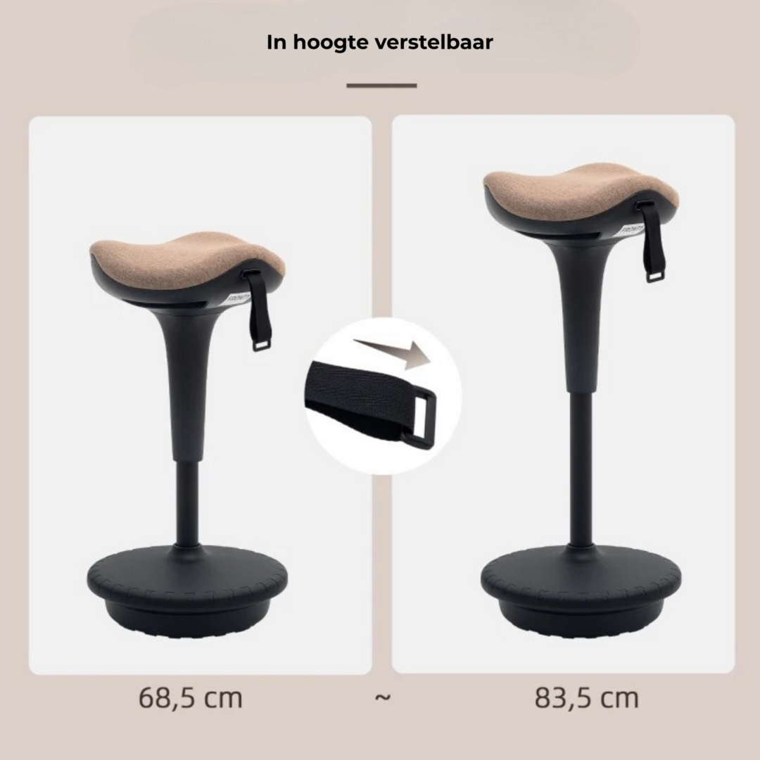 Ergonomische balanskruk verstelbare zadelkruk 34x34 cm bureaukruk