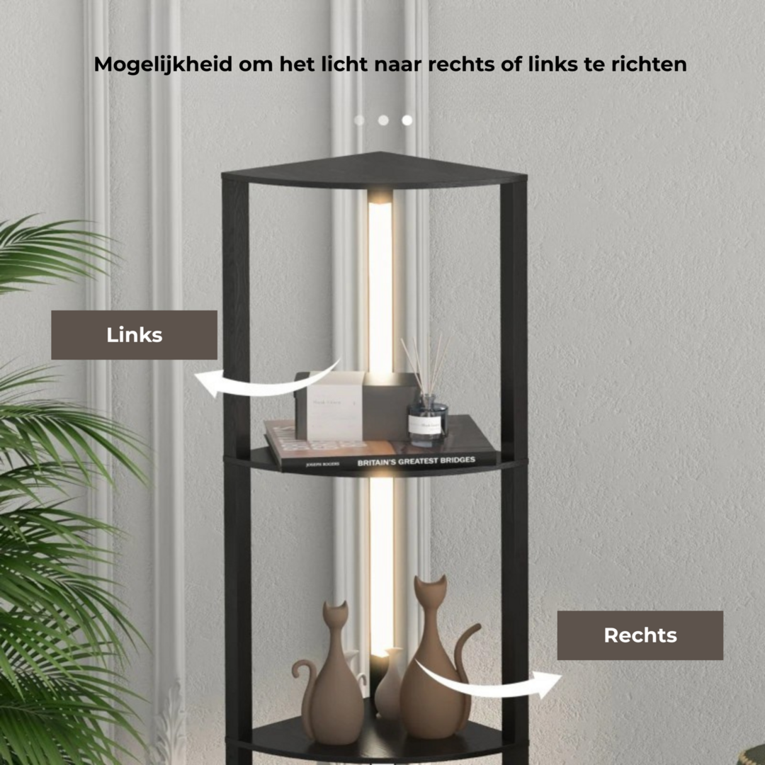 vloerlamp dimbaar 41x30x164 cm zwarte LED vloerlamp dimbaar 41x30x164 cm stalamp met opbergruimte
