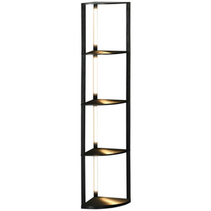 vloerlamp dimbaar 41x30x164 cm zwarte LED vloerlamp dimbaar 41x30x164 cm stalamp met opbergruimte en modern design
