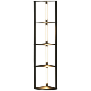 vloerlamp dimbaar 41x30x164 cm zwarte LED vloerlamp dimbaar 41x30x164 cm stalamp met opbergruimte en modern design