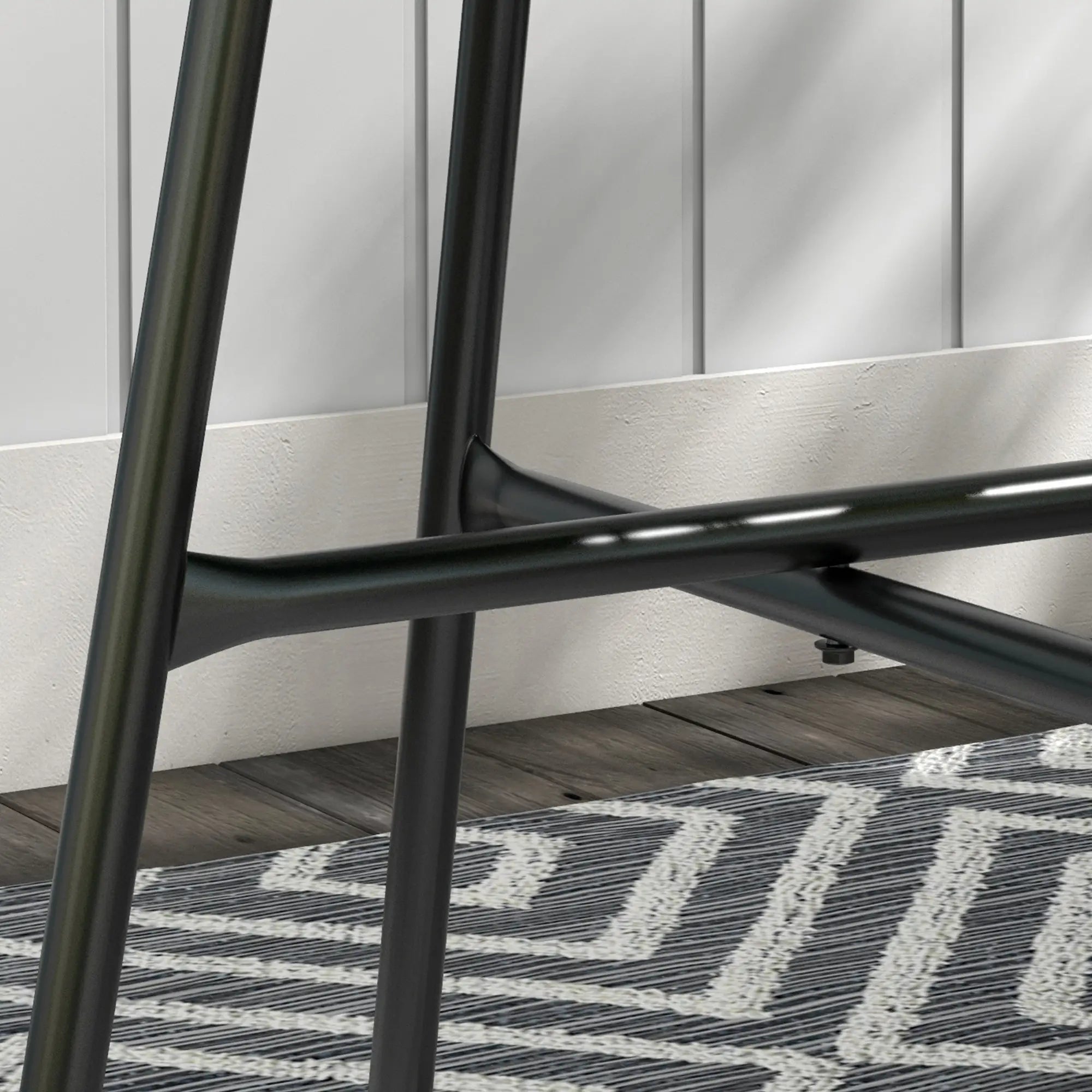 Ronde boho tuintafel zwart – 50×50×50 cm bijzettafel voor buiten