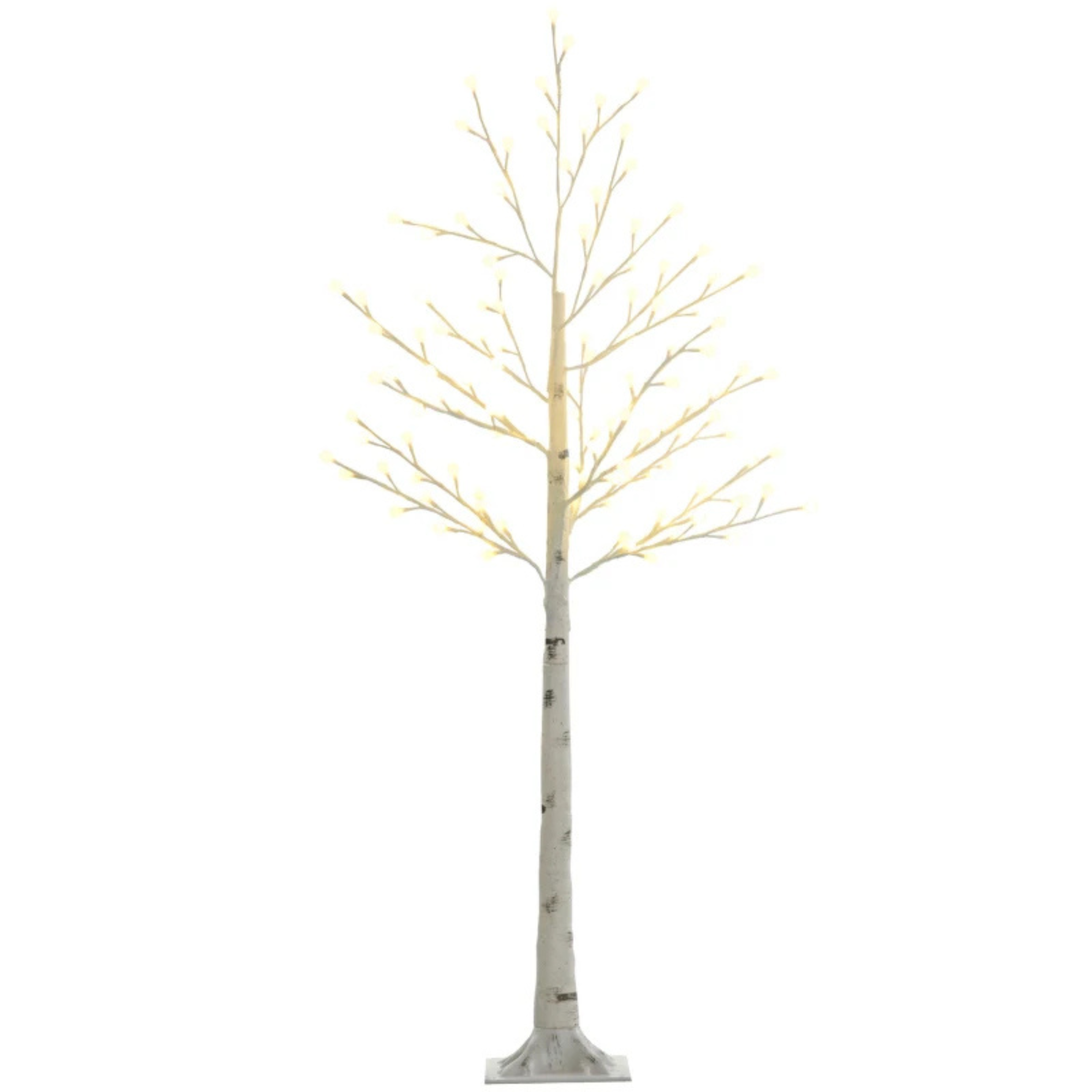 Lichtboom met 120 warmwitte LED’s op 150 cm hoogte voor een sfeervolle kerst met warme, uitnodigende verlichting