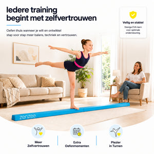 Turnbalk blauw 240 cm met draagtas voor turntraining | Zenzee