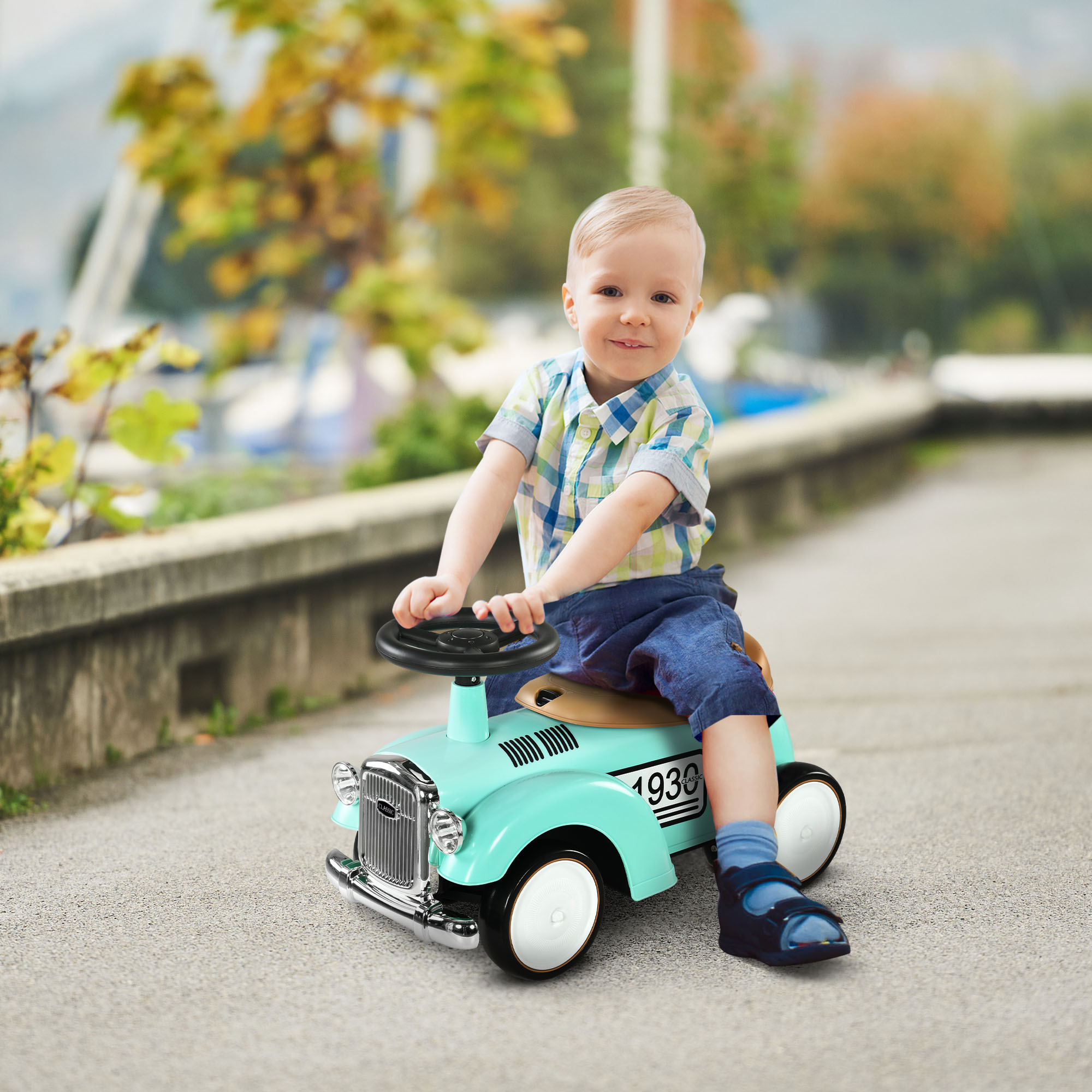 Loopauto voor kinderen 12-36 maanden met opbergruimte en stevig ontwerp – veilige speelwagen voor motorische ontwikkeling