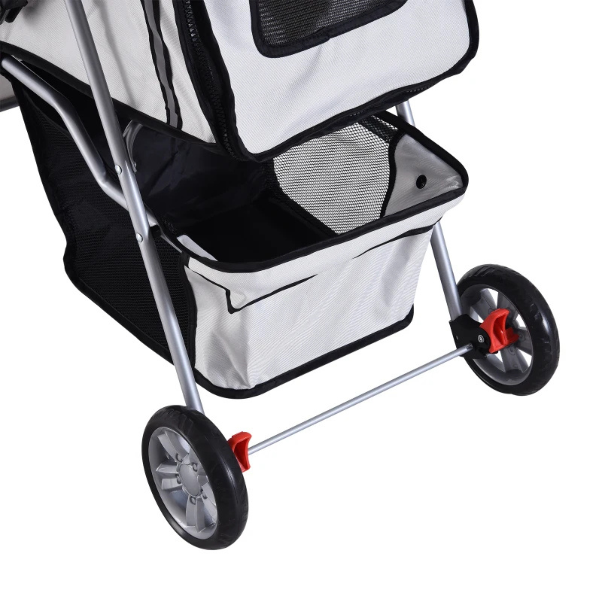 Hondenbuggy opvouwbaar grijs 75x45 cm – veilig hondenvervoer met lichtgewicht frame en praktische opbergruimte voor onderweg