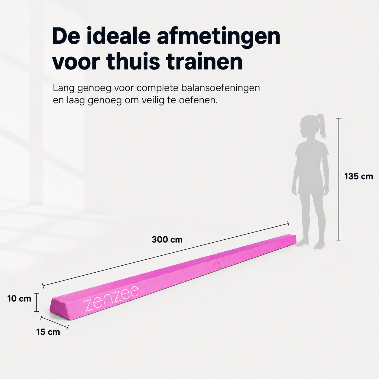 Turnbalk roze 300 cm – balans trainer met draagtas. Ideaal voor thuis | Zenzee