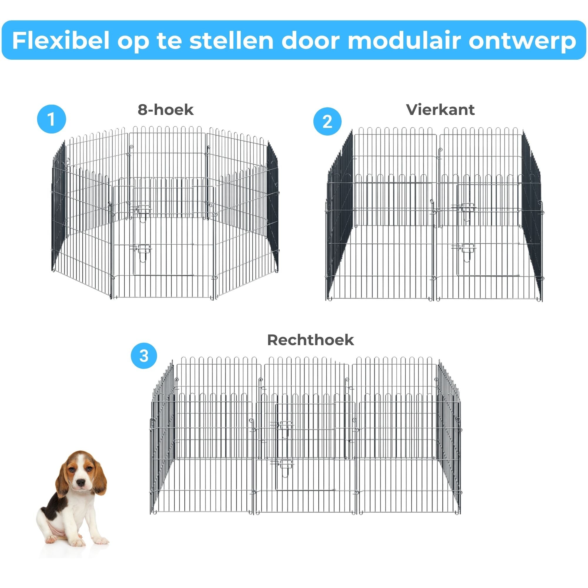 Puppyren XXL van metaal – 91 cm hoog, 510 cm omtrek – Veilig en Flexibel | Zenzee