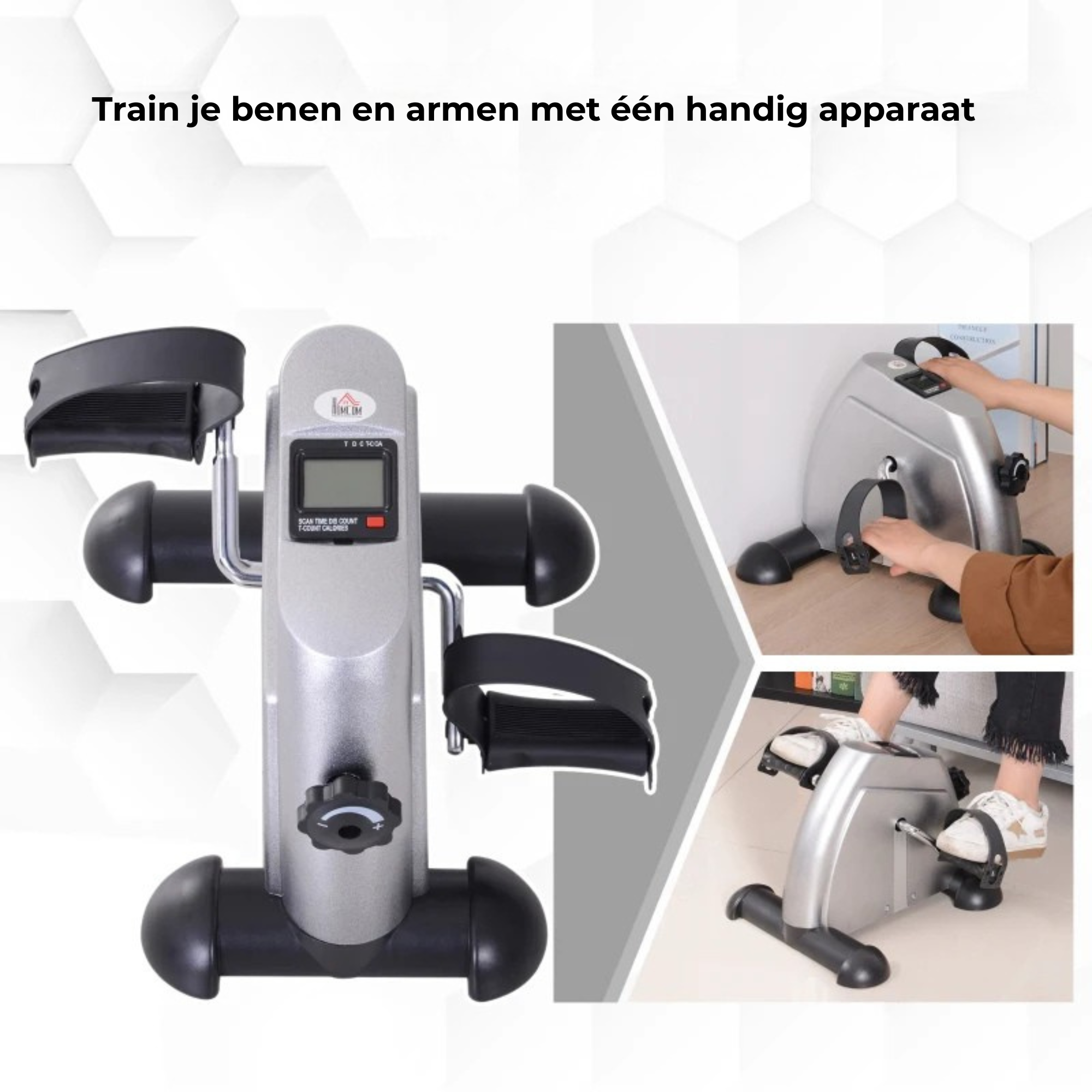 Compacte opvouwbare hometrainer met lcd-display voor thuisgebruik – multifunctioneel mini fitnessapparaat voor armen en benen
