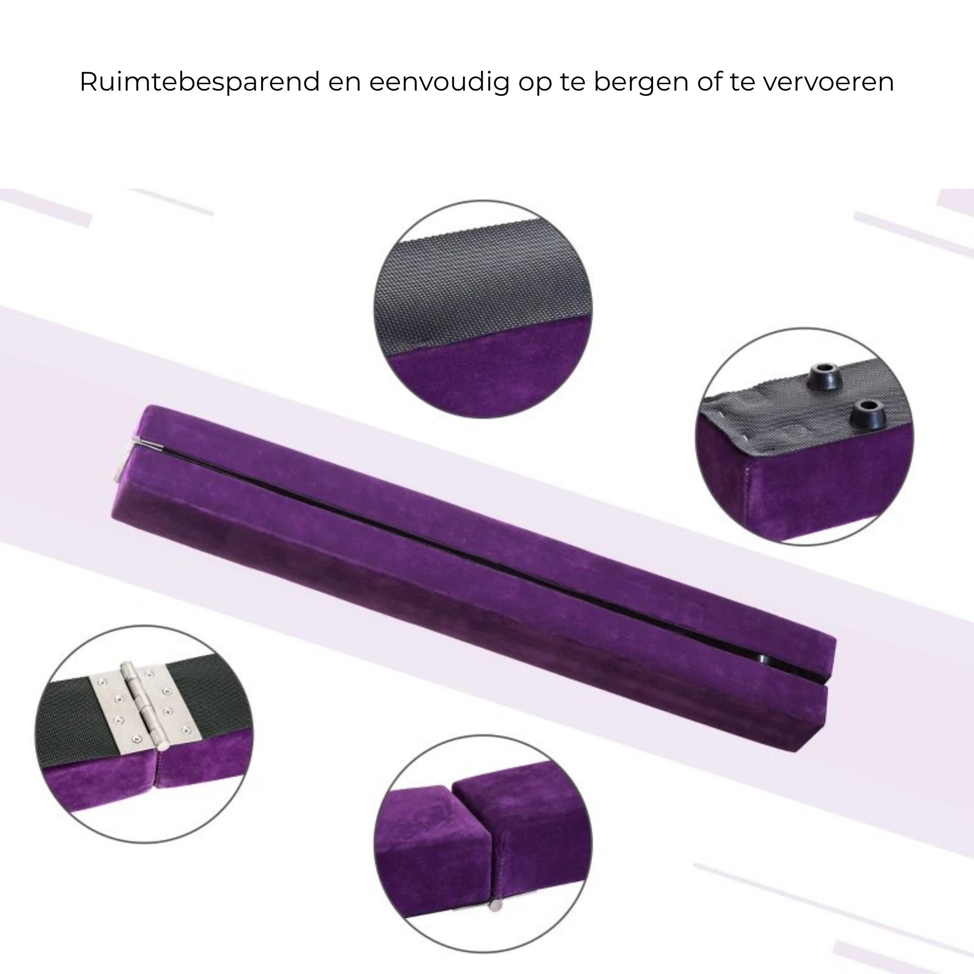 Opvouwbare turnbalk 210 cm paars – Ideaal voor thuisgym en training