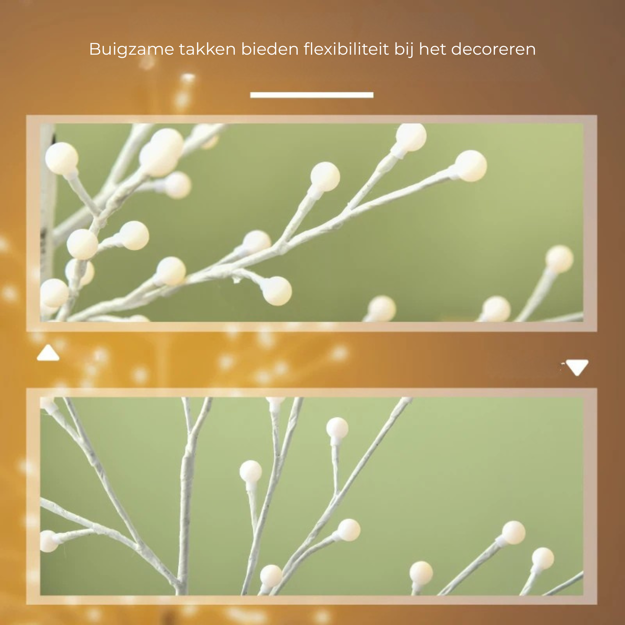 Lichtboom met 120 warmwitte LED’s op 150 cm hoogte met buigzame takken voor sfeervolle kerstdecoratie en flexibele styling