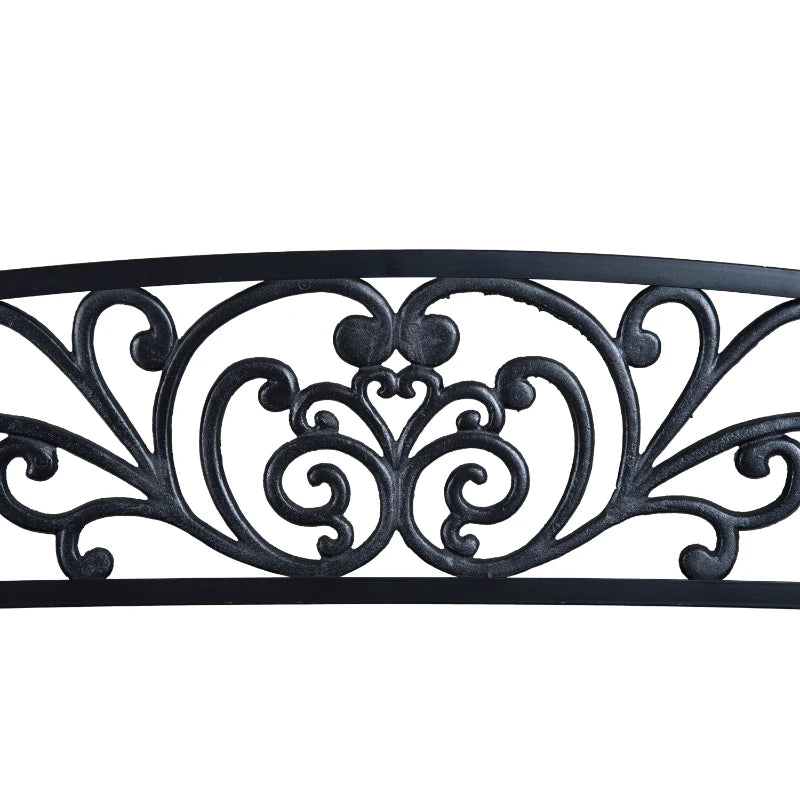 Metalen tuinbank 2-zits 127x60x87 cm – stevig en decoratief buitenmeubel