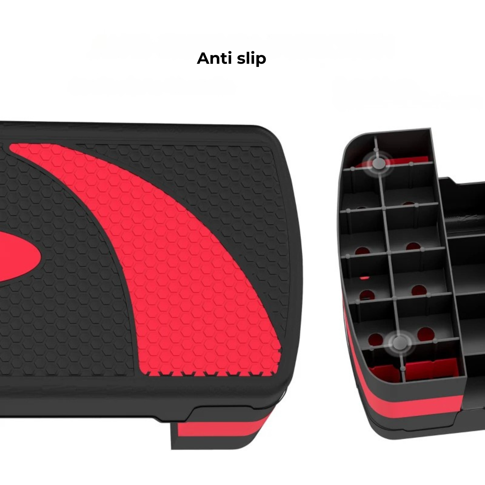 Aerobic stepper rood 80x31x10-20 cm – Verstelbaar en antislip met stevig oppervlak en stabiele basis voor veilige training