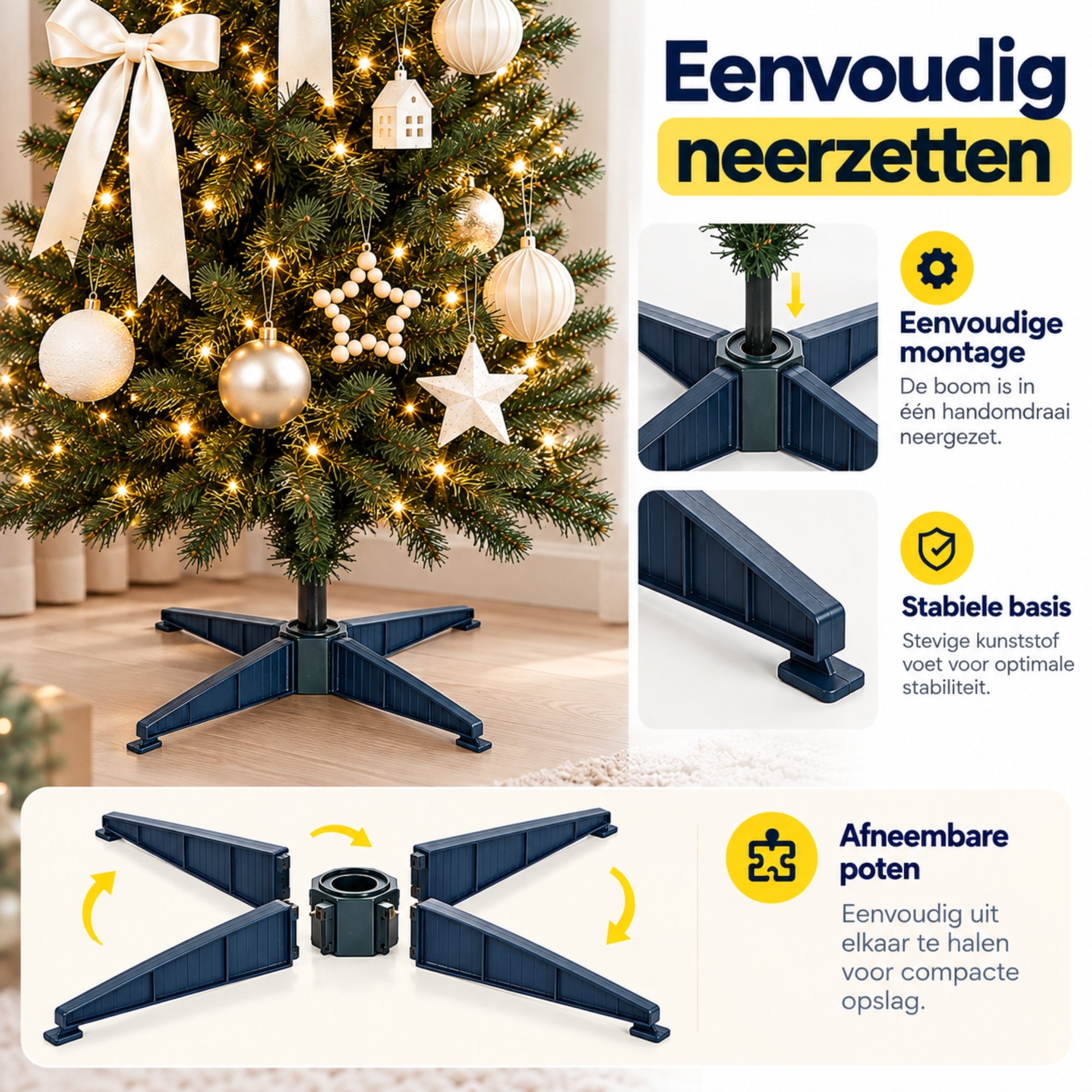 Smalle kunstkerstboom 210 cm – perfect voor kleine ruimtes met stevige zwarte standaard voor stabiliteit en sfeervolle kerstdecoratie