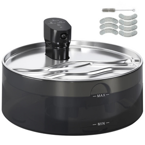 Honden- en kattenfontein 7 liter met stille pomp en led, modern design met waterfilter en roestvrijstalen bovenkant