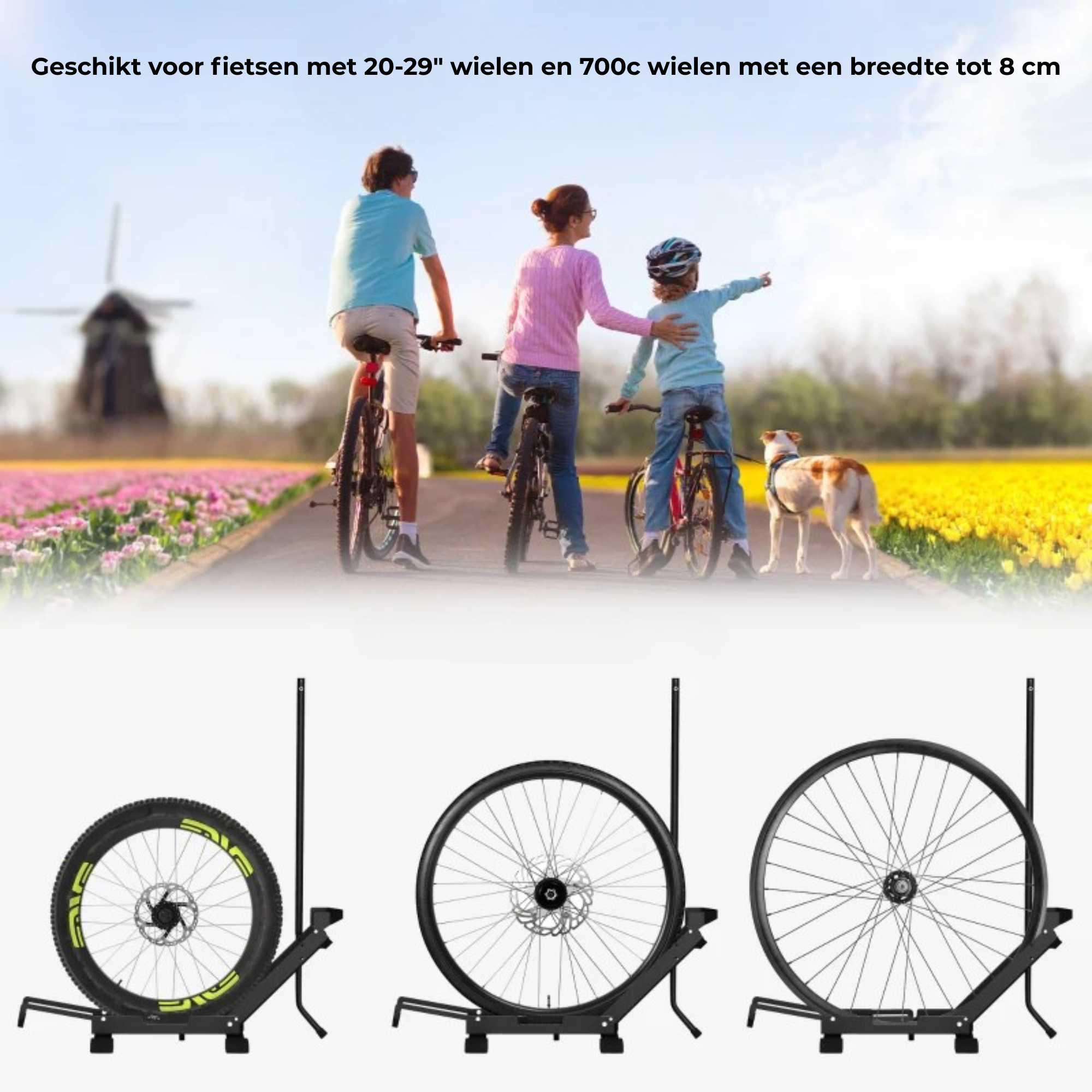 Fietsenstandaard zwart staal 75×41×81 cm – stevig & weersbestendig