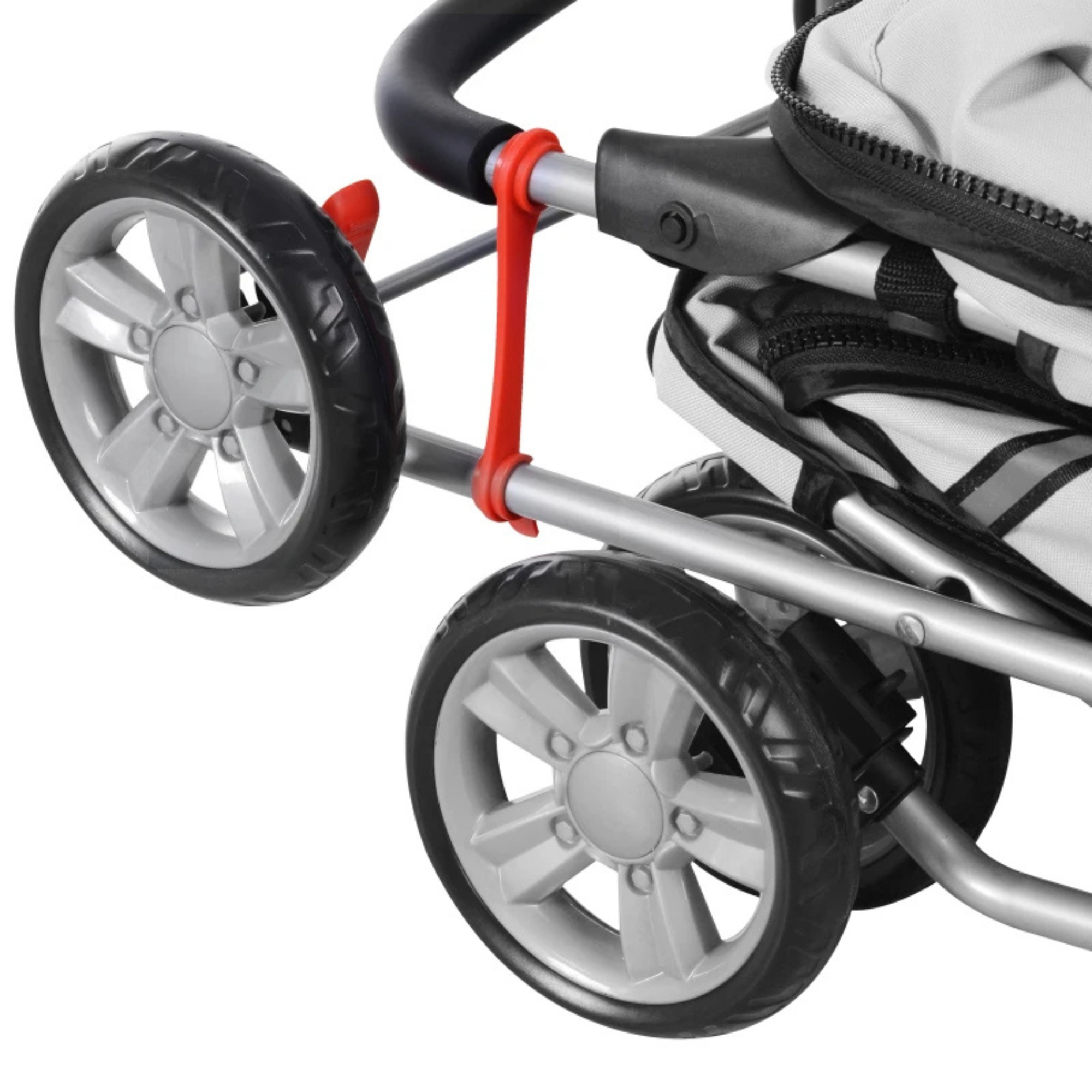 Hondenbuggy opvouwbaar grijs 75x45 cm – veilig hondenvervoer met stevige wielen en licht frame voor eenvoudige mobiliteit