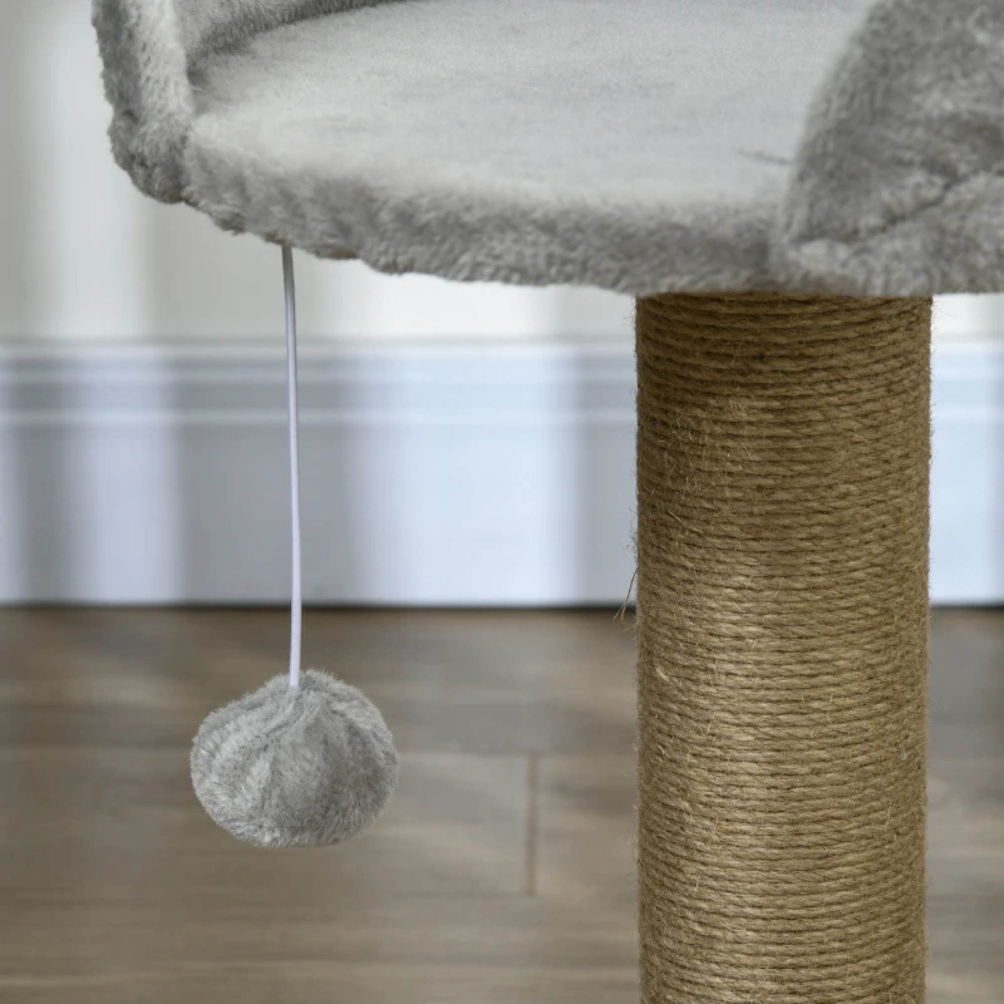 Stevige grijze kattenkrabpaal - 40x40x49 cm - voor actief speelplezier