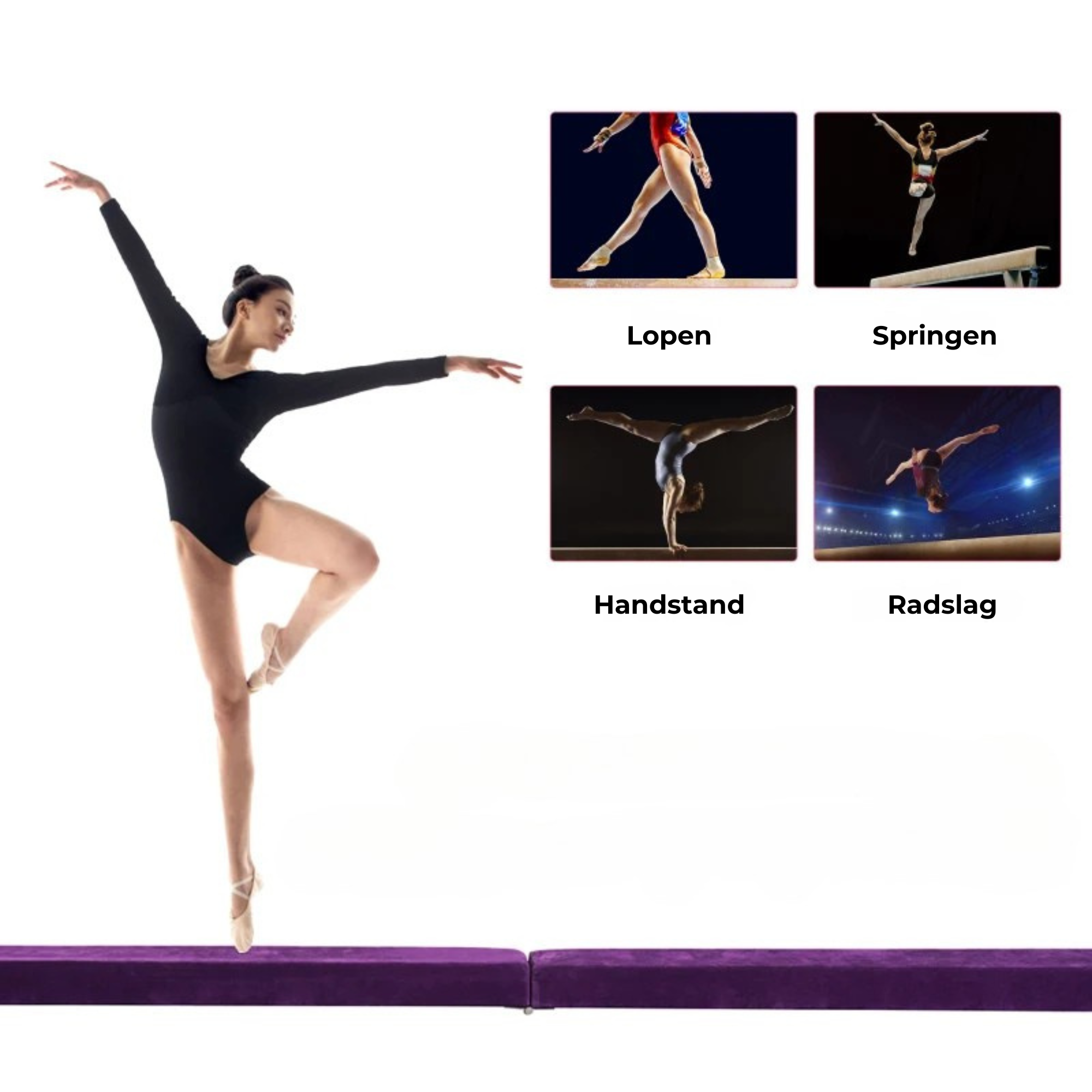 Opvouwbare turnbalk 210 cm paars – Ideaal voor thuisgym en training